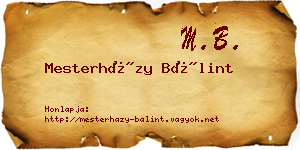 Mesterházy Bálint névjegykártya